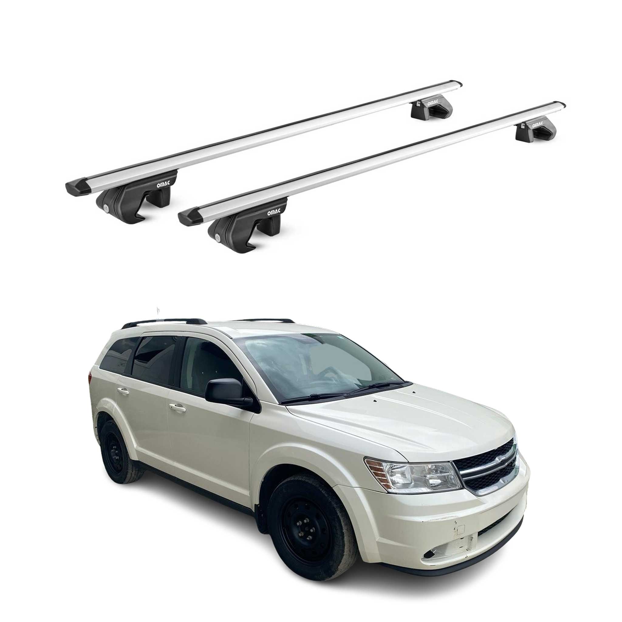 Dachträger Grundtäger für Dodge Journey 2008-2011 5 tür 90kg Alu Silber 2x ABE