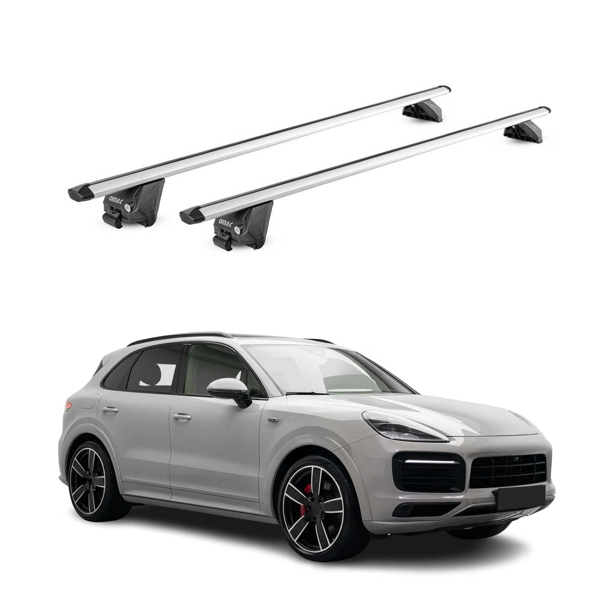 Dachträger Grundtäger für Porsche Cayenne 2019-2026 100kg Alu Silber 2tlg ABE