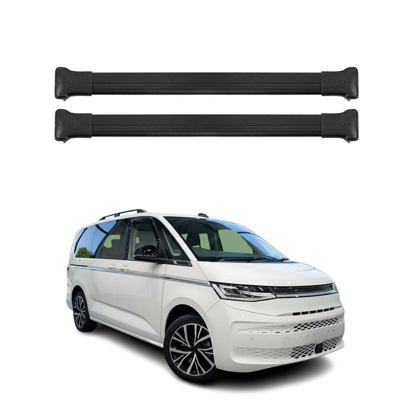 Dachträger Grundtäger für VW Multivan T7 2022-2025 75kg Aluminium Schwarz 2tlg