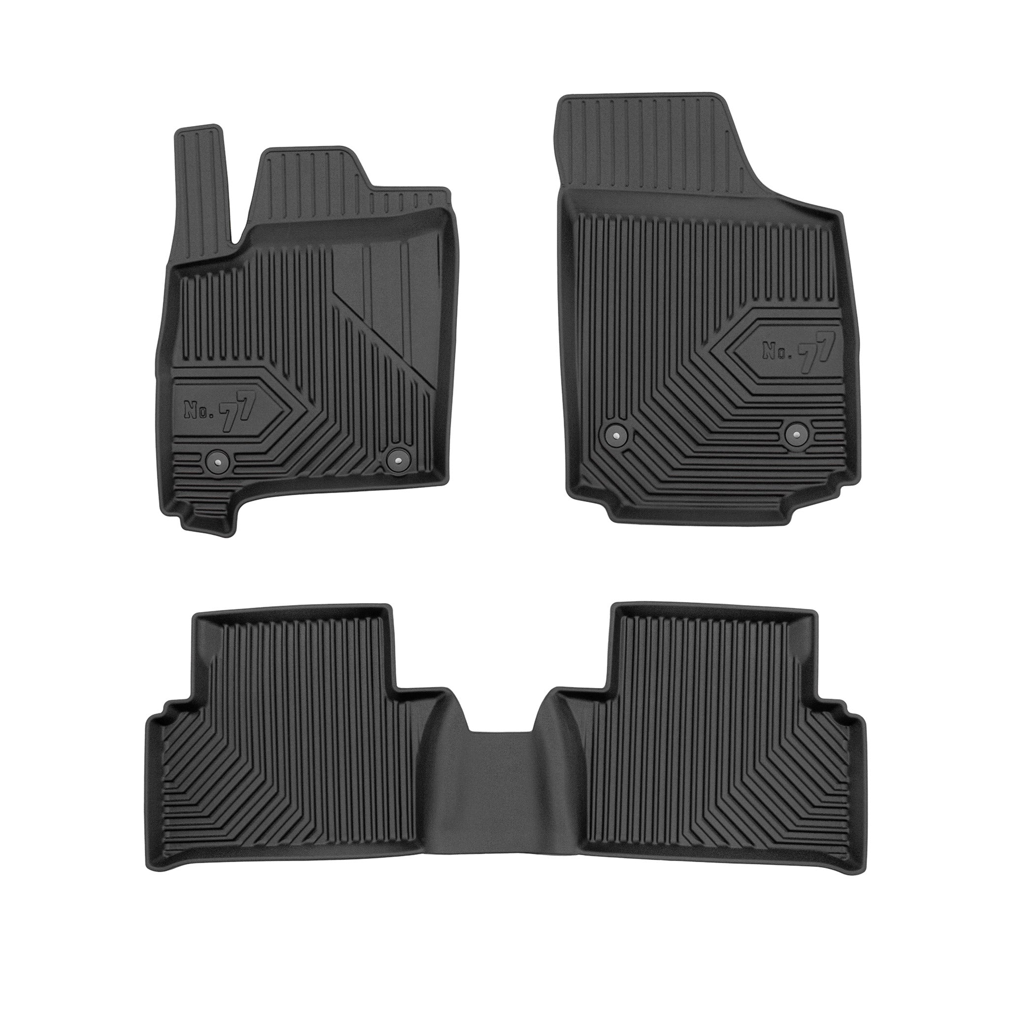 Fußmatten Gummimatten No.77 für Opel Meriva A 2003-2010 TPE Gummi Schwarz 3 tlg