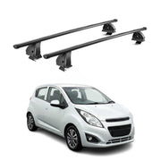 Stahl Dachträger für Chevrolet Spark Schrägheck 2009-2015 TÜV 75 kg 2tlg Schwarz