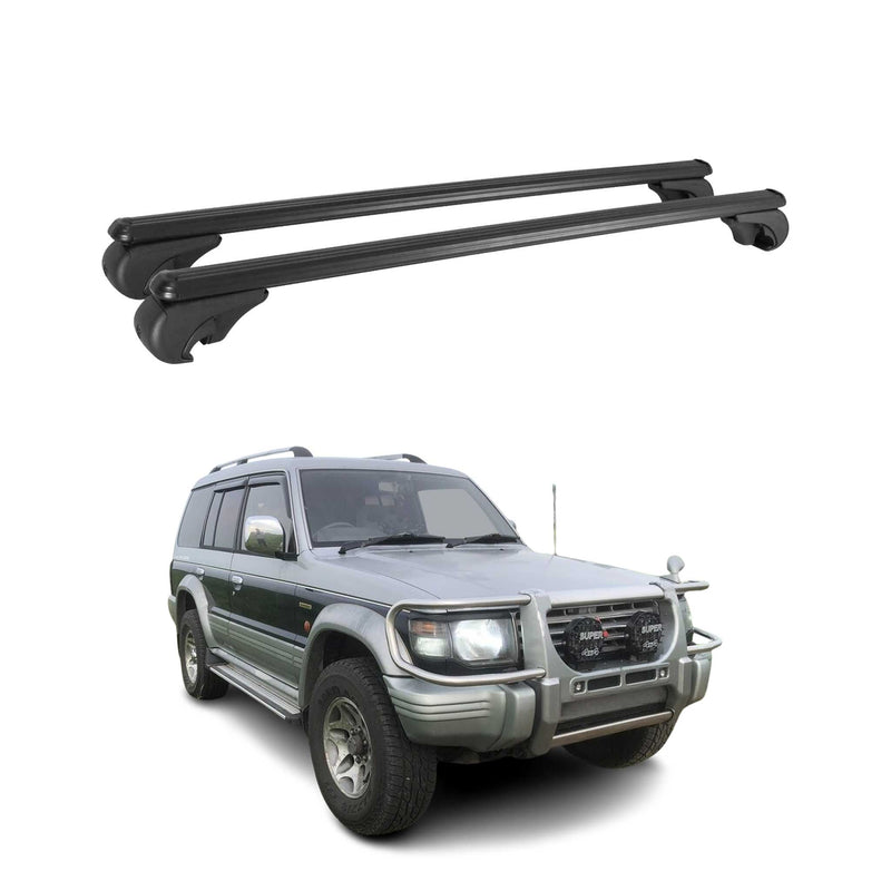 Dachträger für Mitsubishi Pajero 1990-2000 Gepäckträger Grundträger Alu Schwarz