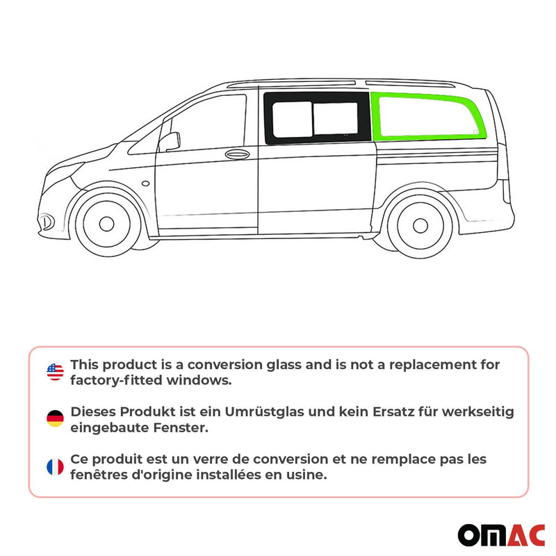 Seitenfenster Auto Fenster für Mercedes-Benz W447 2014-2025 Links L2 Schwarz