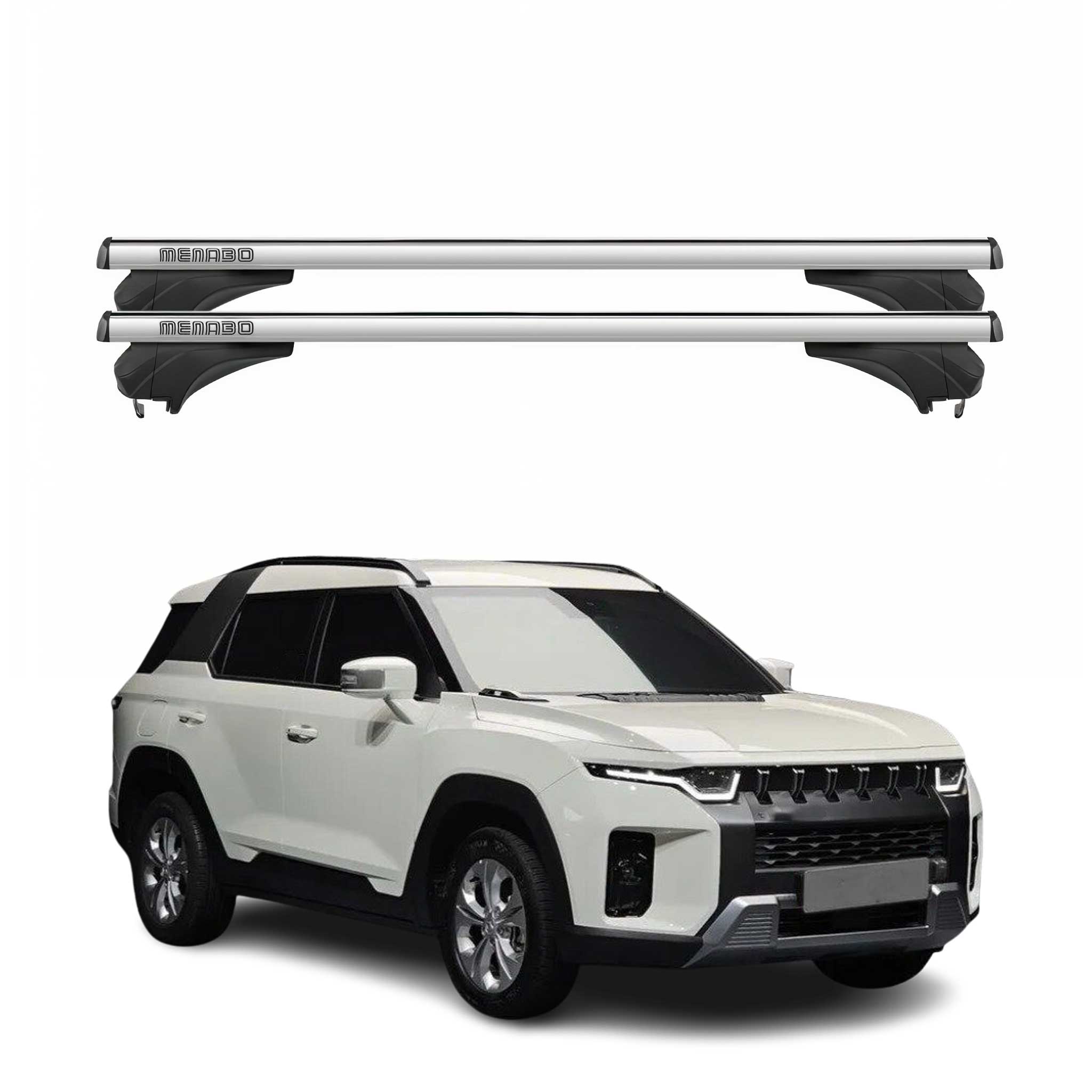 Menabo Dachträger für Ssangyong Torres J100 2022-2026 Aluminium Silber 2 tlg