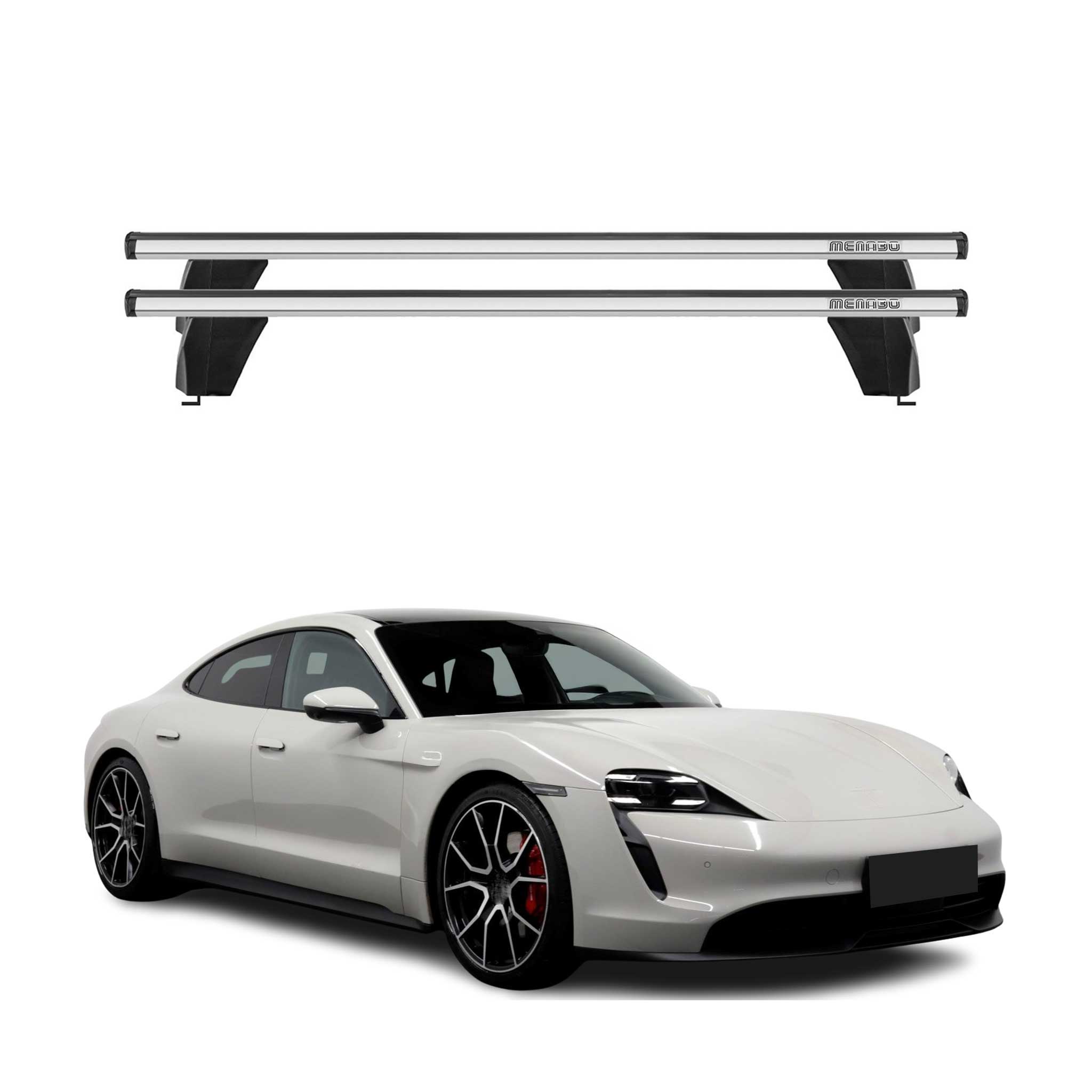 Menabo Dachträger Grundtäger für Porsche Taycan 2019-2026 75kg Alu Silber 2 tlg