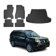 Fußmatten & Kofferraumwanne Set für Nissan X-Trail T31 2007-2014 Gummi TPE 5x