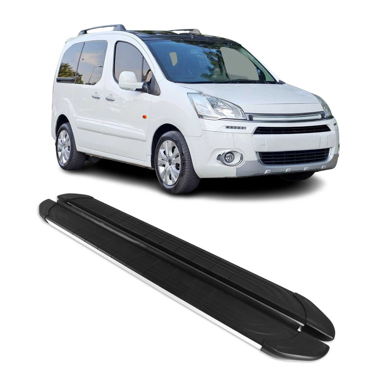 Trittbretter Seitenschweller für Citroen Berlingo L1 2008-2018 Alu Schwarz Grau