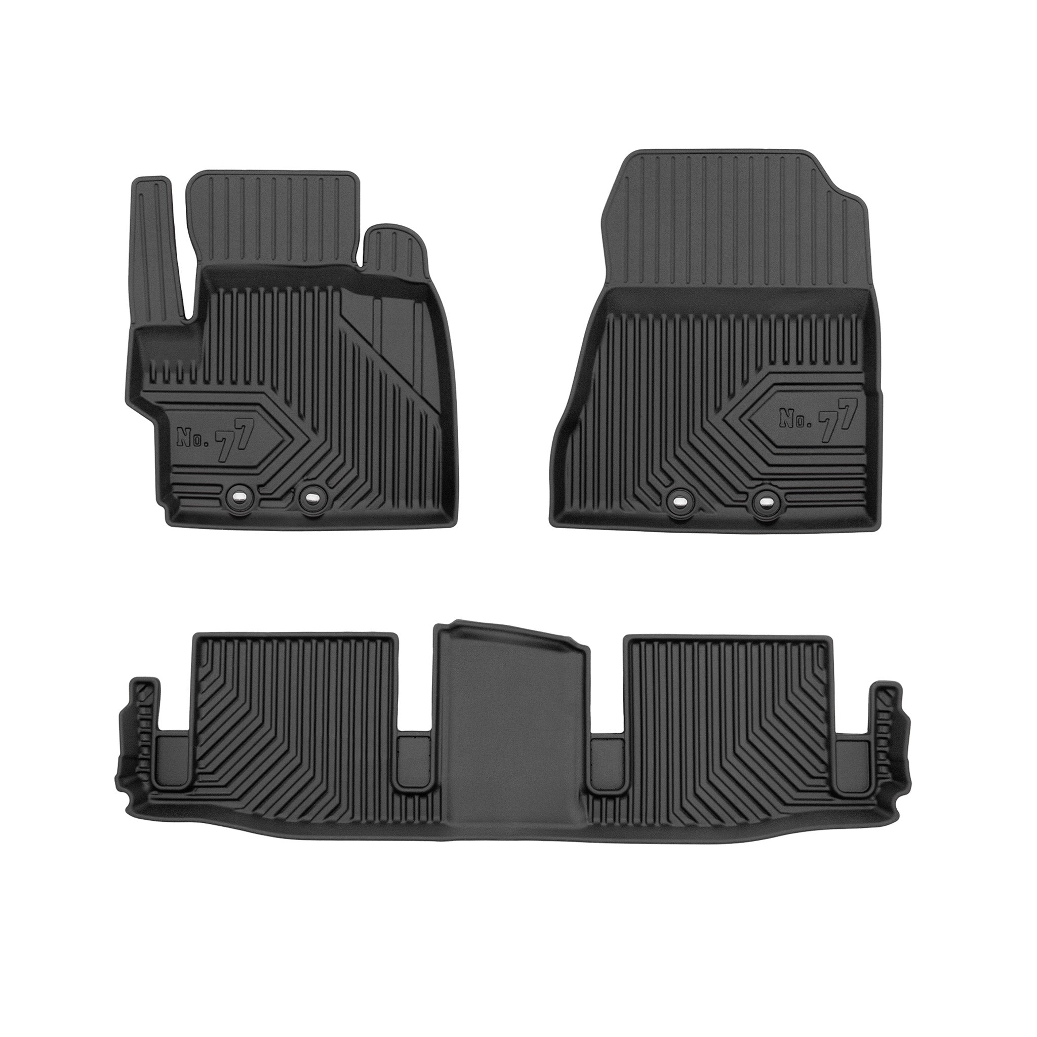 Fußmatten Gummimatten No.77 für Toyota IQ 2008-2015 TPE Gummi Schwarz 3 tlg