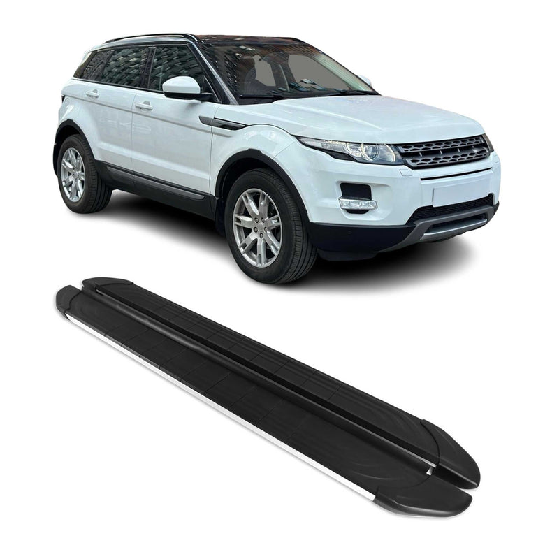 Trittbretter Seitenschweller für Range Rover Evoque 2011-2018 Alu Schwarz Grau