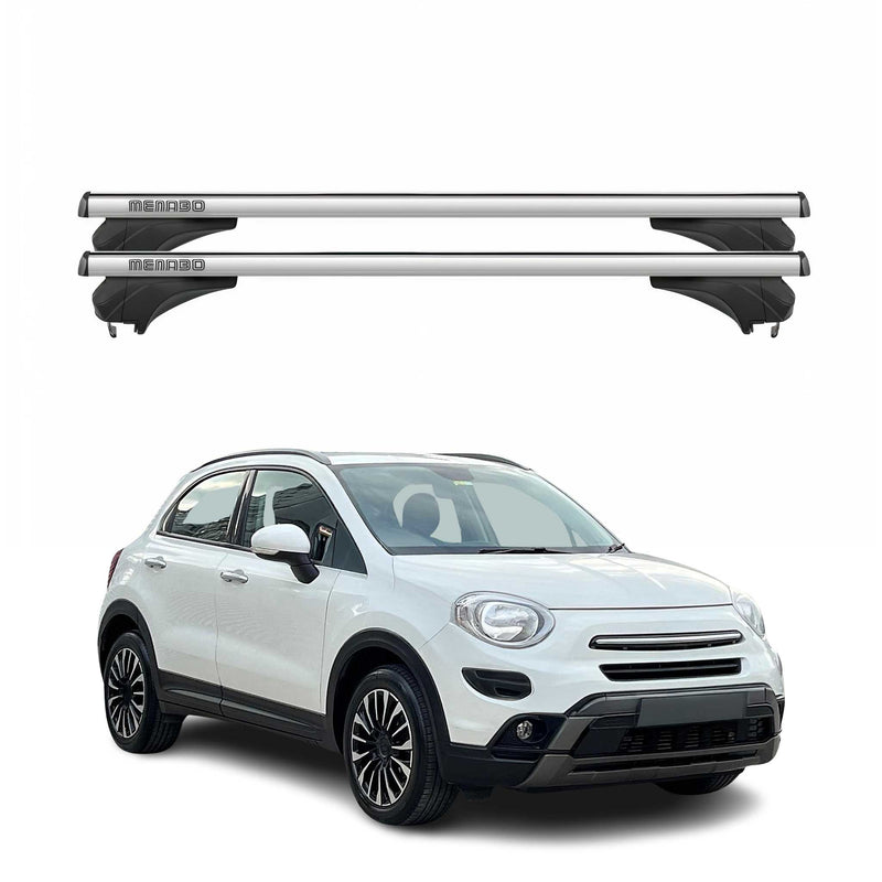 Menabo Dachträger Grundtäger für Fiat 500 X 2015-2024 Aluminium Silber 2 tlg