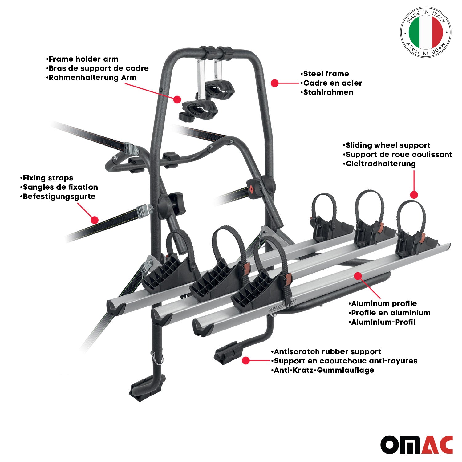 Menabo Fahrradträger 3 Fahrräder für Mazda CX-30 2020-2026 Alu Schwarz Silber