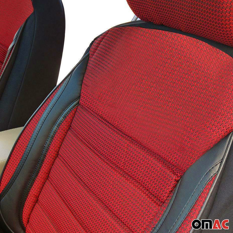 Schonbezüge Sitzbezüge für Fiat Ducato Scudo Talento Schwarz Rot 2+1 Vorne