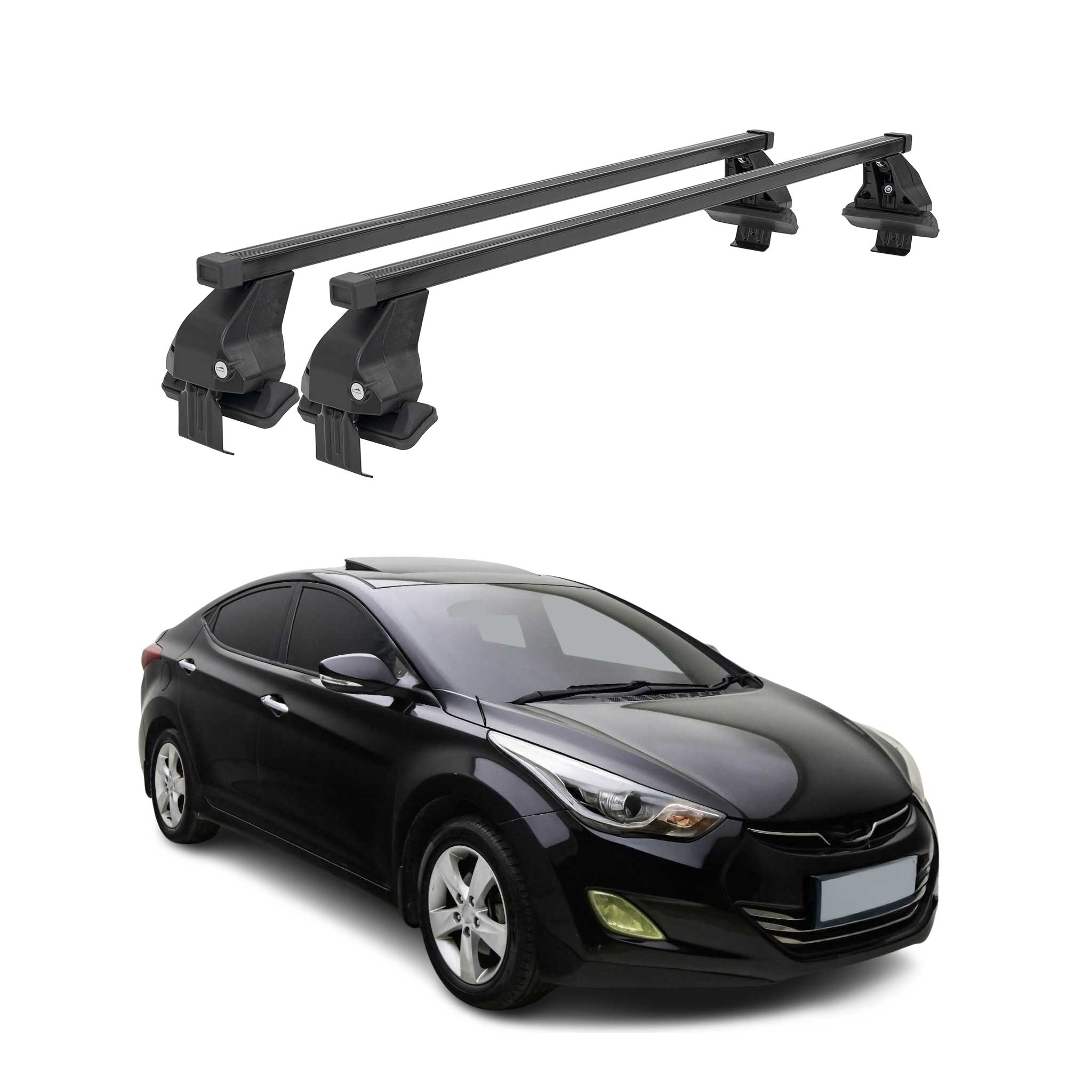Menabo Dachträger Grundtäger für Hyundai Elantra mk5 2011-2016 50kg Schwarz 2x