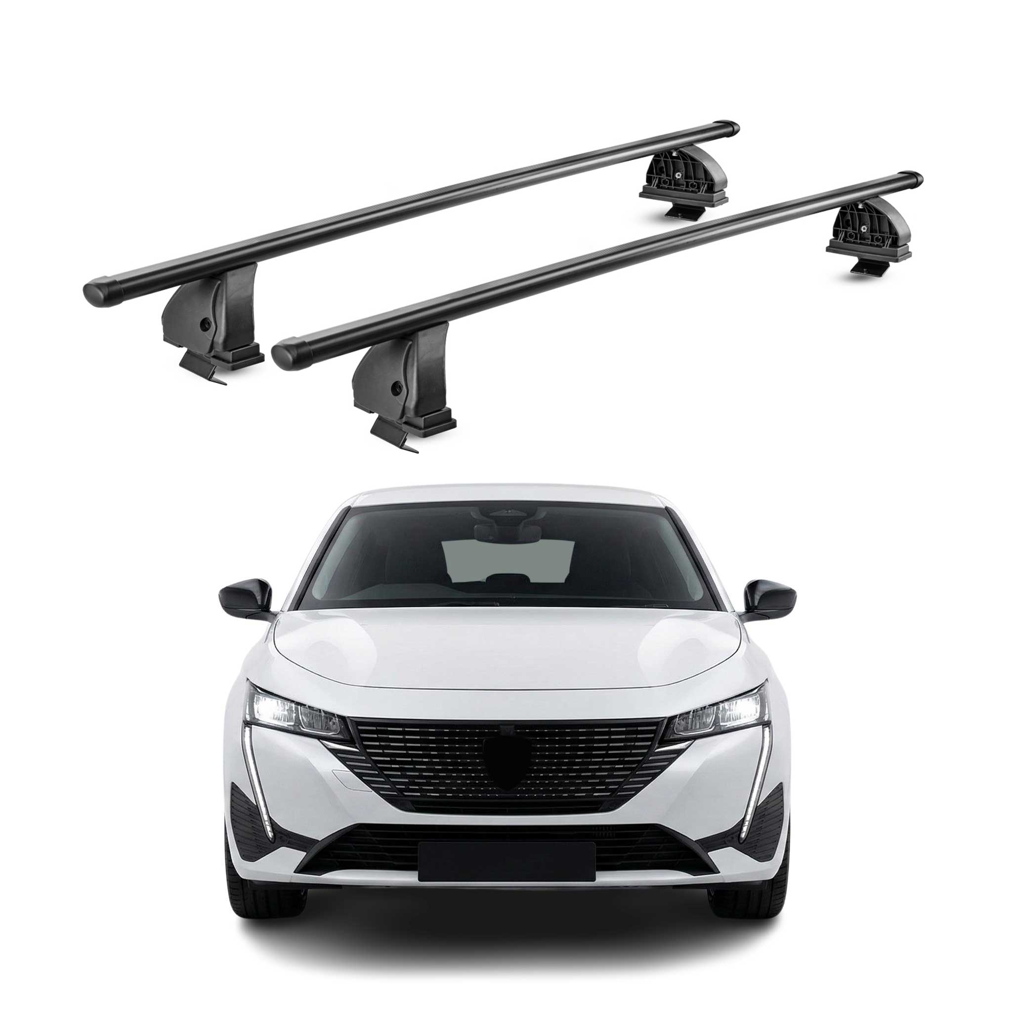 Stahl Dachträger für Peugeot 308 III Schrägheck Kombi 2021-2026 TÜV 2tlg Schwarz