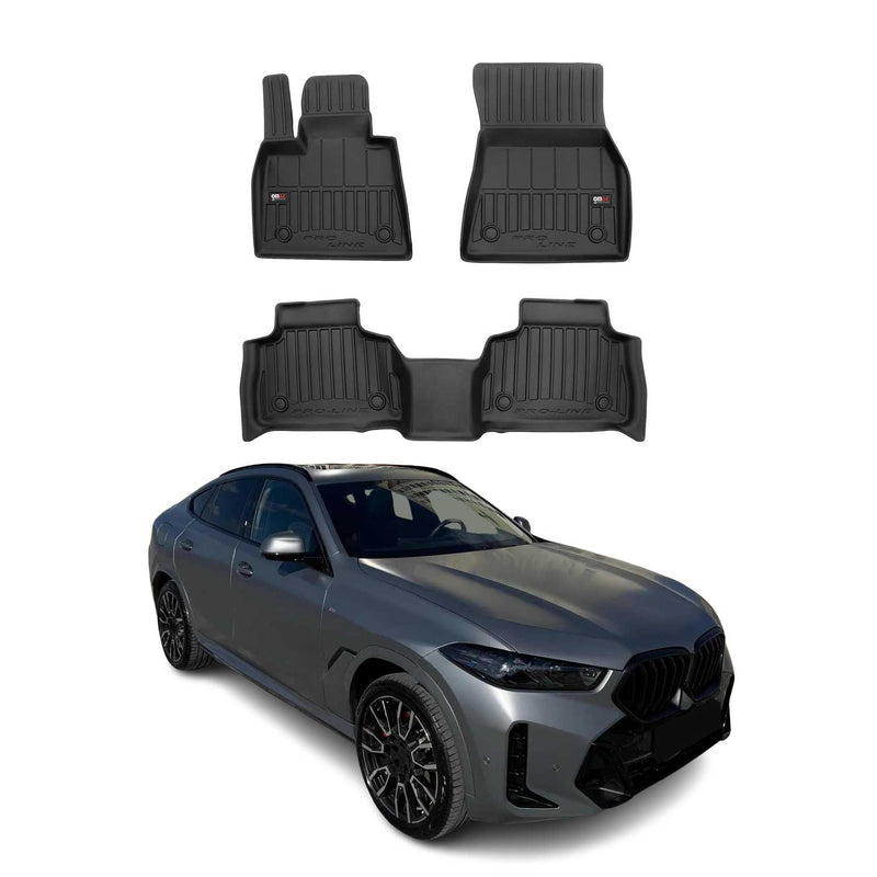 Fußmatten Gummimatten für BMW X6 G06 F96 2019-2025 OMAC Premium Schwarz TPE 3tlg