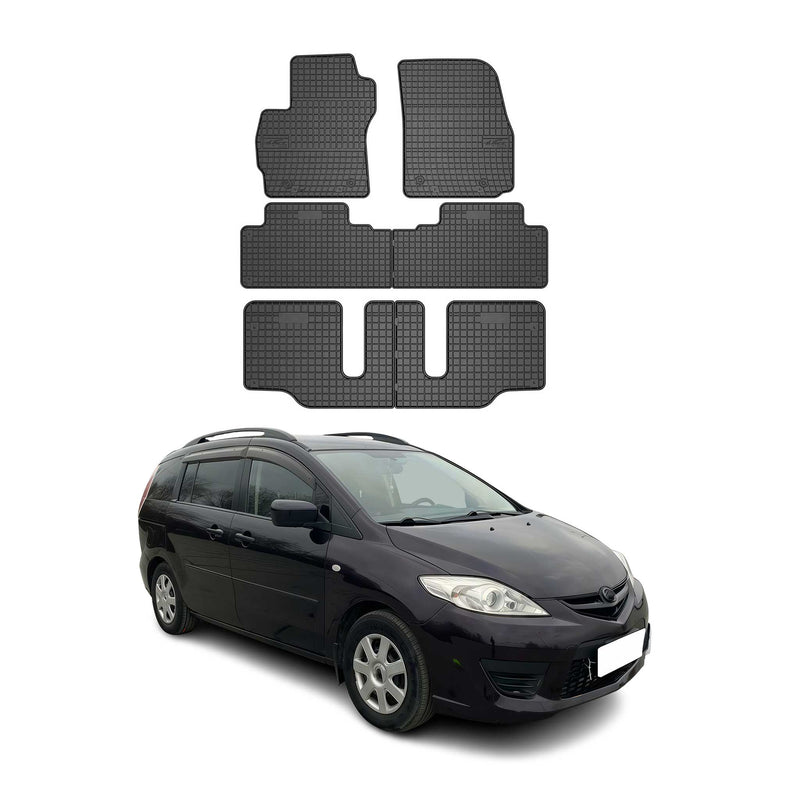 OMAC Gummi Fußmatten für Mazda 5 2005-2010 Automatten Gummi Schwarz 6x