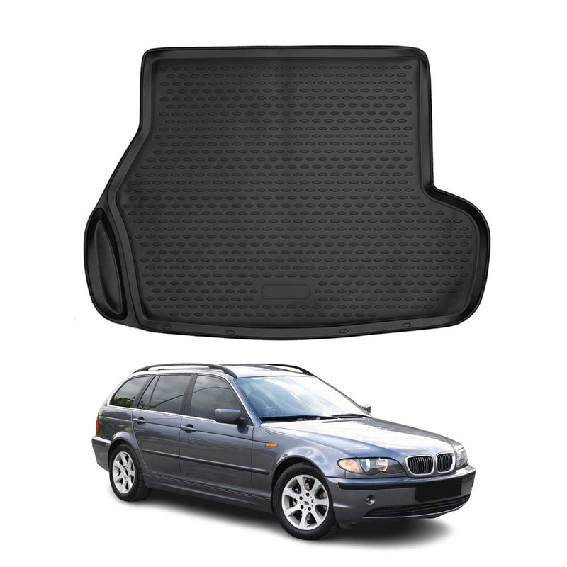 Kofferraummatte Kofferraumwanne für BMW 3er Touring E46 1999-2007 Gummi Schwarz