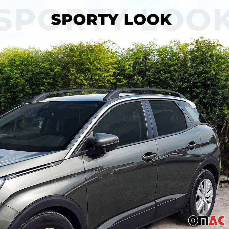 Aluminium Dachreling Relingträger für Fiat 500L 2013-2024 Schwarz 2tlg