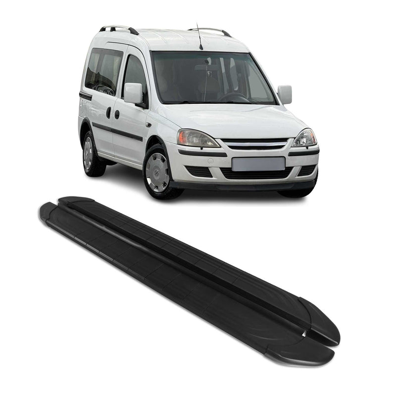 Seitenschweller Trittbretter für Opel Combo 2001-2011 Schwarz Aluminium 2 tlg