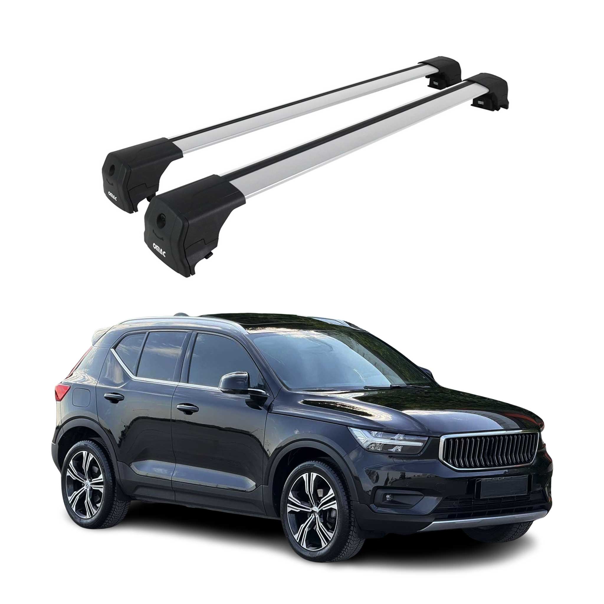Dachträger Grundtäger für Volvo Xc40 2018-2026 75kg Aluminium Silber 2 tlg