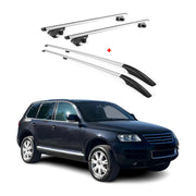 Dachreling + Dachträger Satz für VW Touareg 7L 2002-2010 Alu Grau
