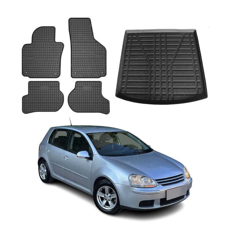 Fußmatten & Kofferraumwanne Set für VW Golf MKV Variant 2003-2009 Gummi 5x