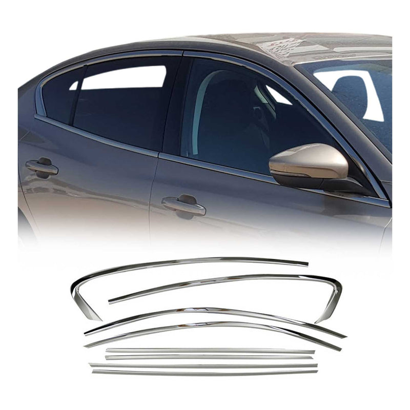 Fensterleisten Zierleisten für Ford Focus 2018-2021 Edelstahl Dunkel 8tlg