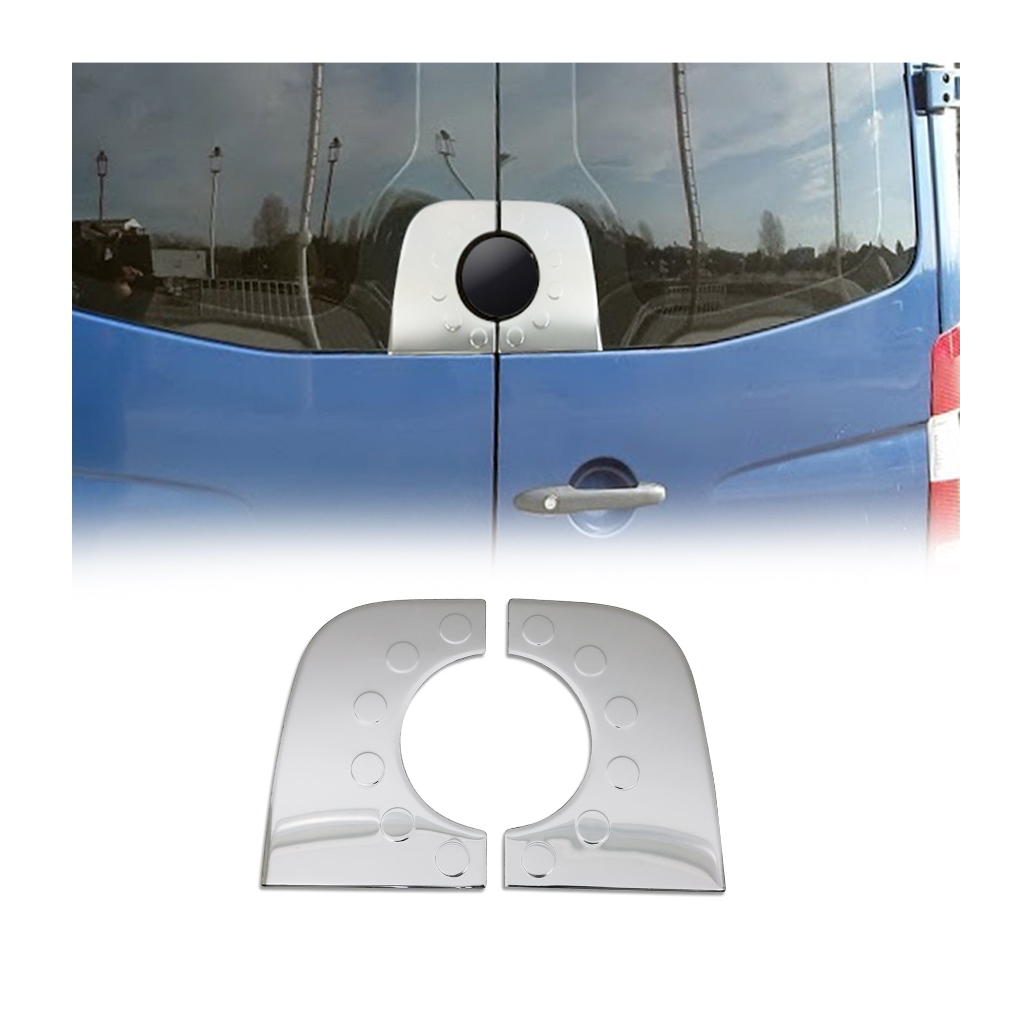 Vorne Emblemstelle Emblem Rahmen für VW Crafter 2006-2017 Edelstahl Silber 1tlg