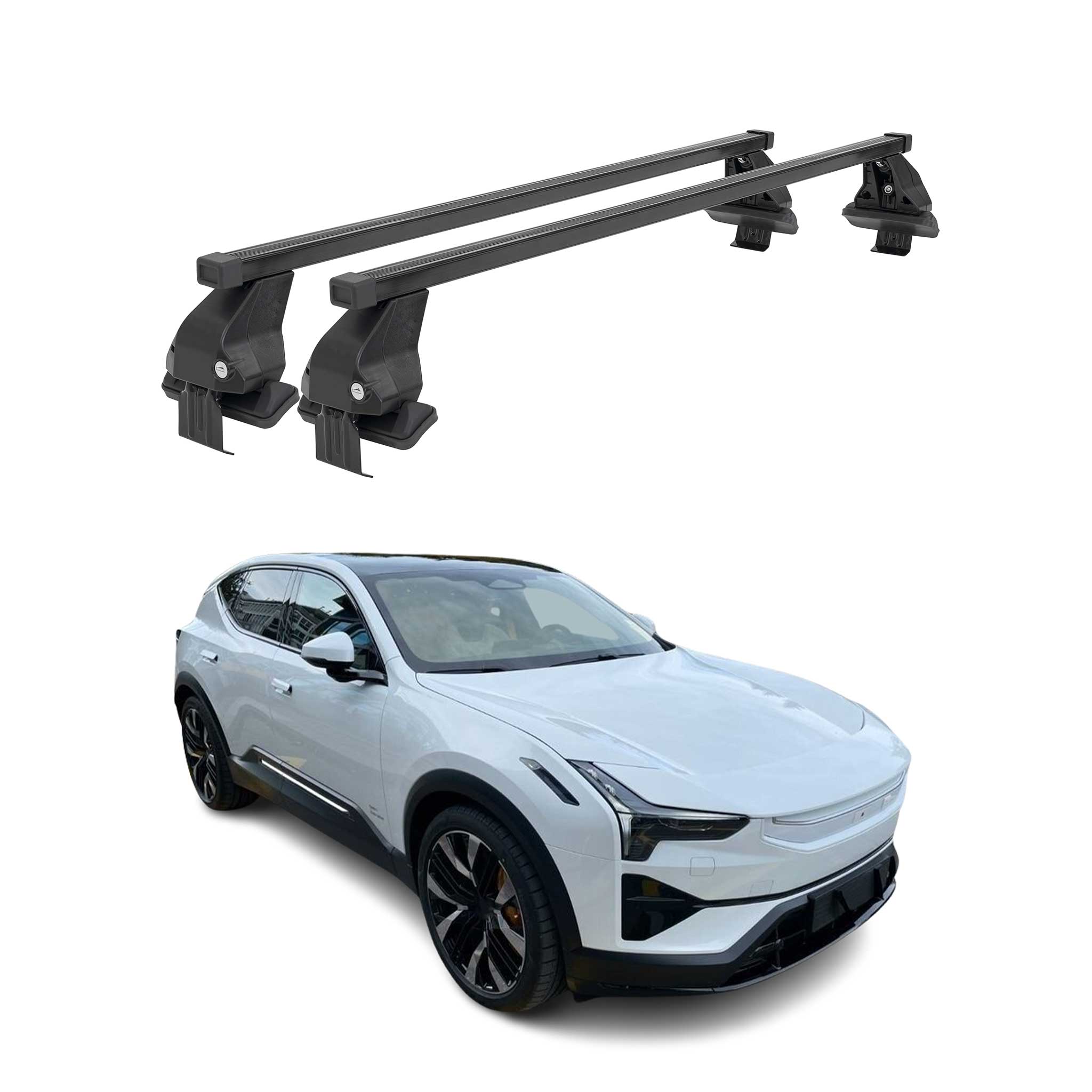 Menabo Dachträger Grundträger für Polestar 2 2020-2026 Stahl Schwarz 2tlg