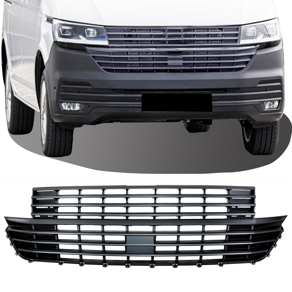 JOM Kühlergrill Kühlergitter für VW T6.1 2019- schwarz matt ohne Emblem ABS