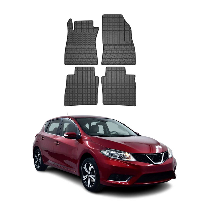 OMAC Gummi Fußmatten für Nissan Pulsar 2014-2020 Automatten Gummi Schwarz 4tlg