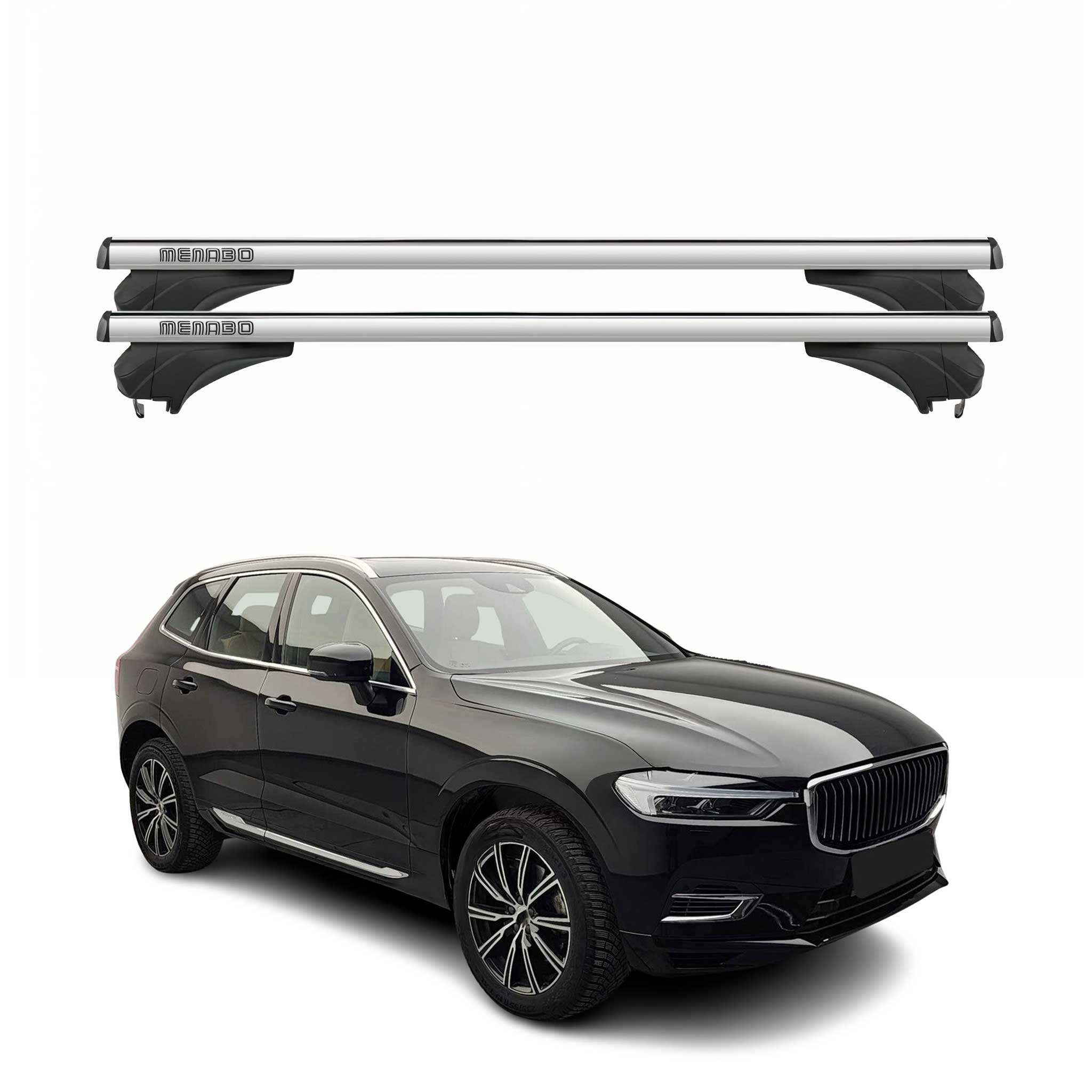 Menabo Dachträger Grundtäger für Volvo XC60 II 2018-2026 Aluminium Silber 2 tlg