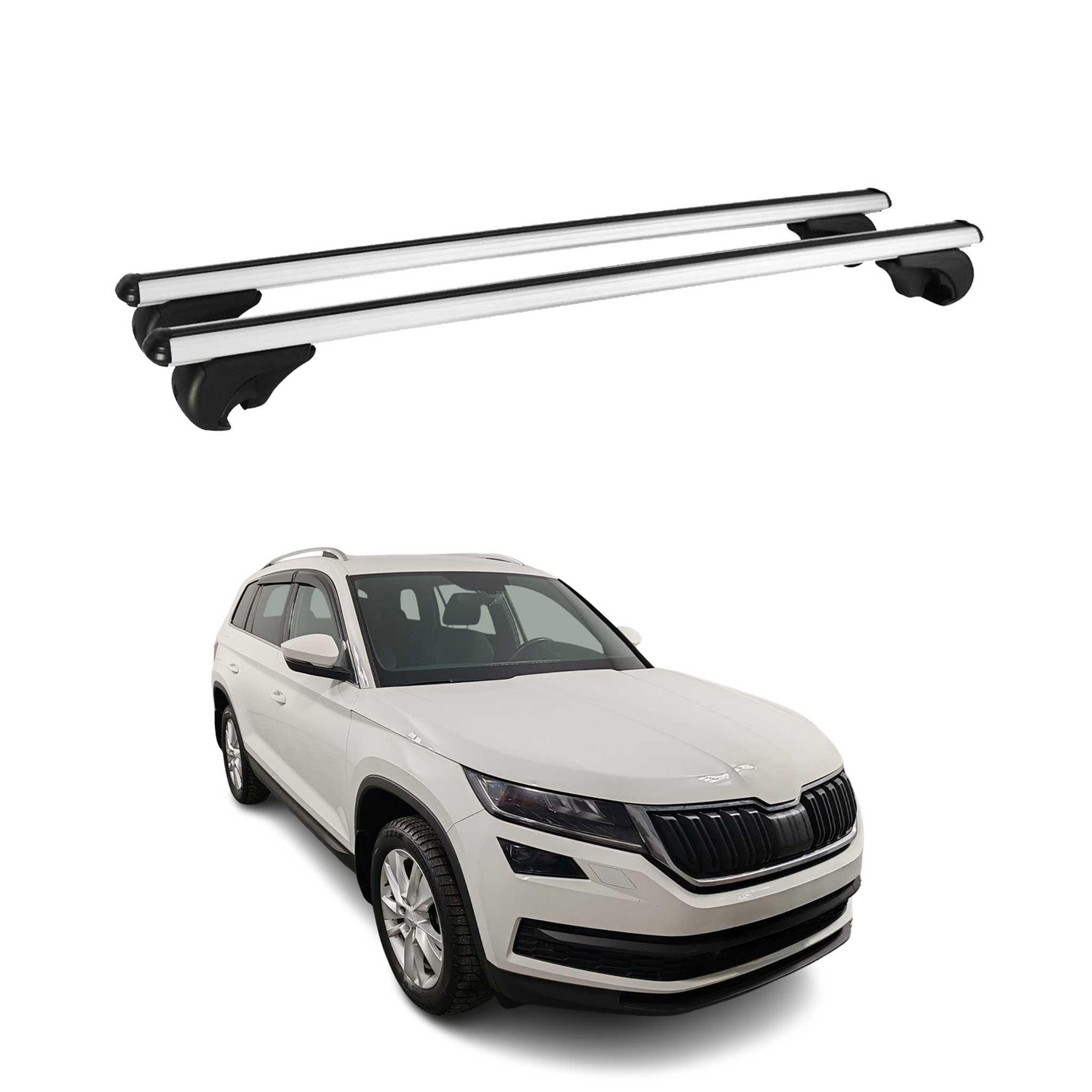 Dachträger Grundtäger für Skoda Kodiaq 2016-2024 75kg Aluminium Silber 2tlg