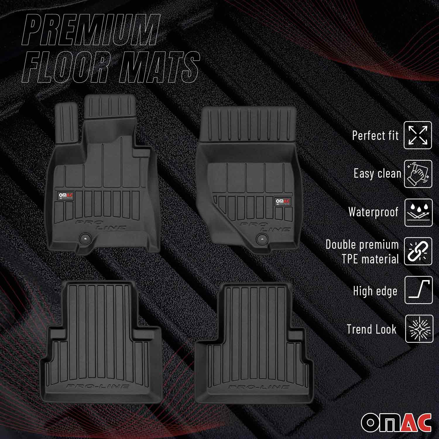 OMAC Gummi Fußmatten für Infiniti FX 2009-2013 Premium TPE Automatten Schwarz 4x