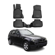 OMAC Gummimatten Fußmatten für BMW X3 E83 2003-2010 TPE Automatten Schwarz 4x