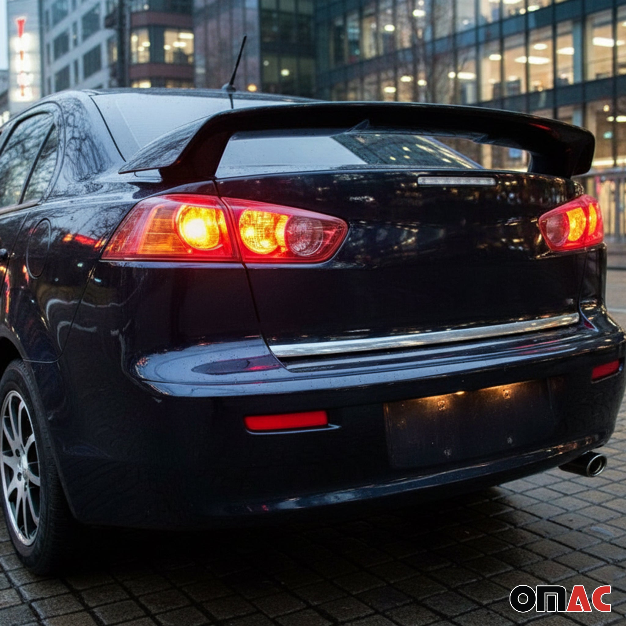 Kofferraumleiste Heckleiste für Mitsubishi Lancer 2007-2017 Edelstahl Chrom