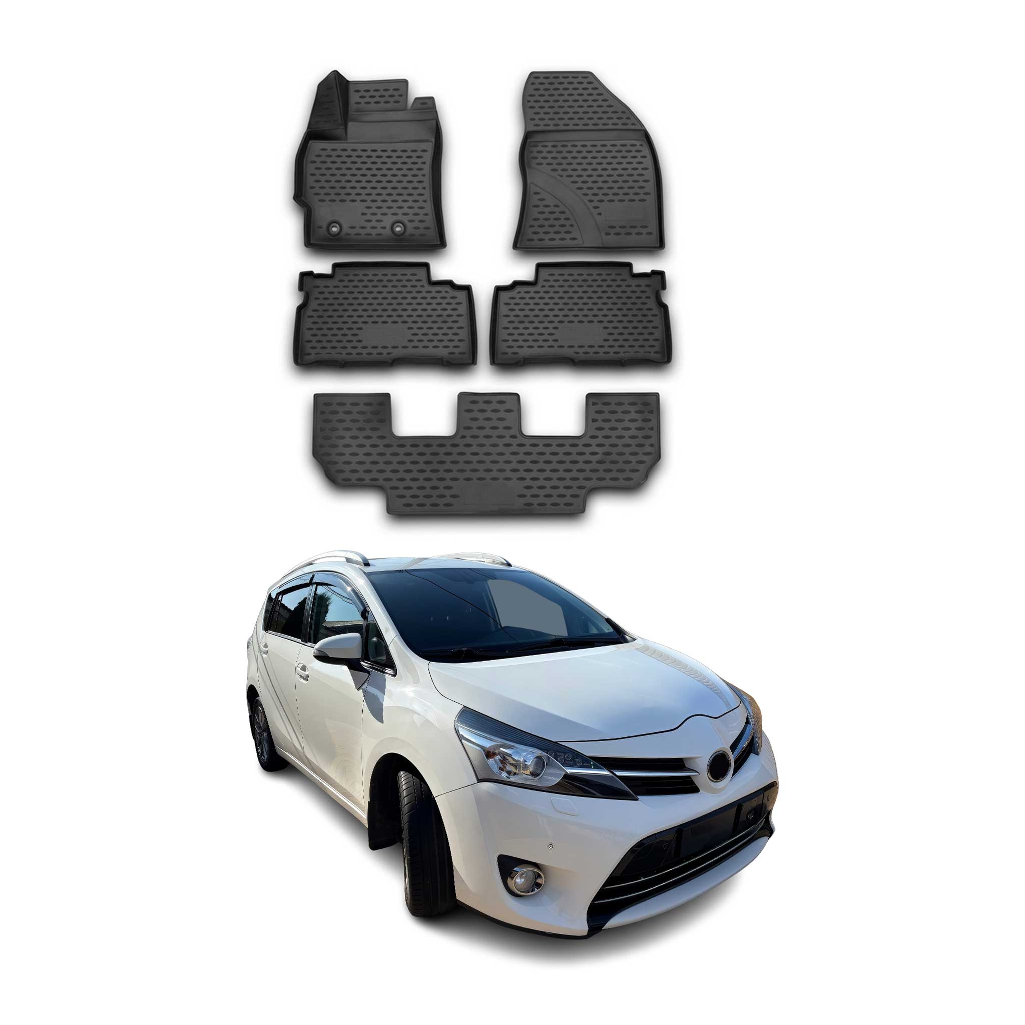 OMAC Gummimatten Fußmatten für Toyota Verso 2013-2018 TPE Automatten Schwarz 5x