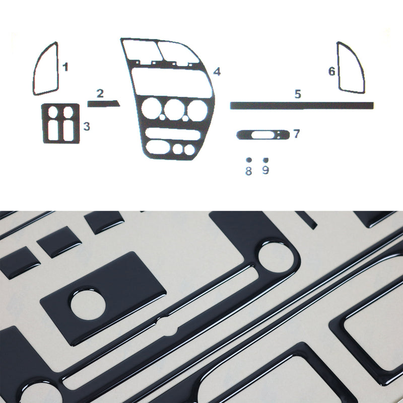 Innenraum Dekor Cockpit für Peugeot 306 1997-2006 Piano Schwarz Optik 11tlg