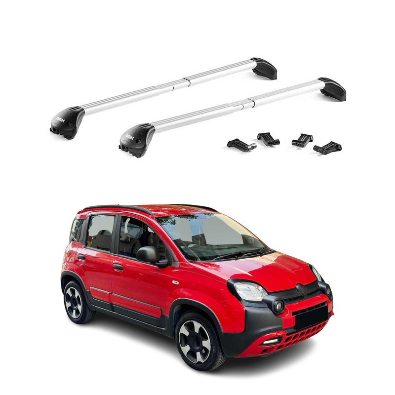 Dachträger Grundtäger für Fiat Panda III Cross 2014-2025 100kg Alu Silber 2x ABE