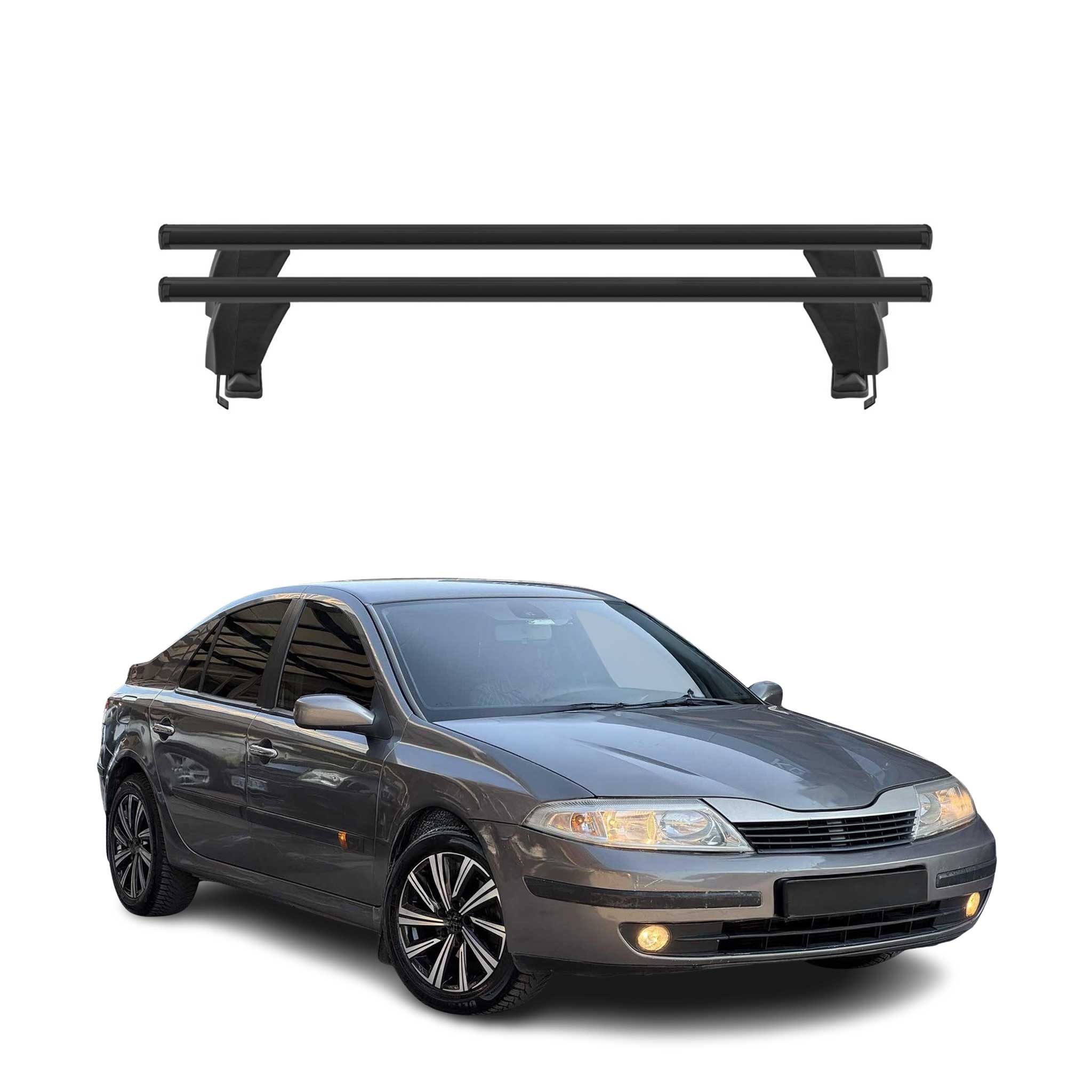 Menabo Dachträger Grundtäger für Renault Laguna 2001-2007 50kg Alu Schwarz 2 tlg