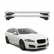 Menabo Dachträger für Jaguar XF X250 Sportbrake 2008-2015 Aluminium Silber 2 tlg