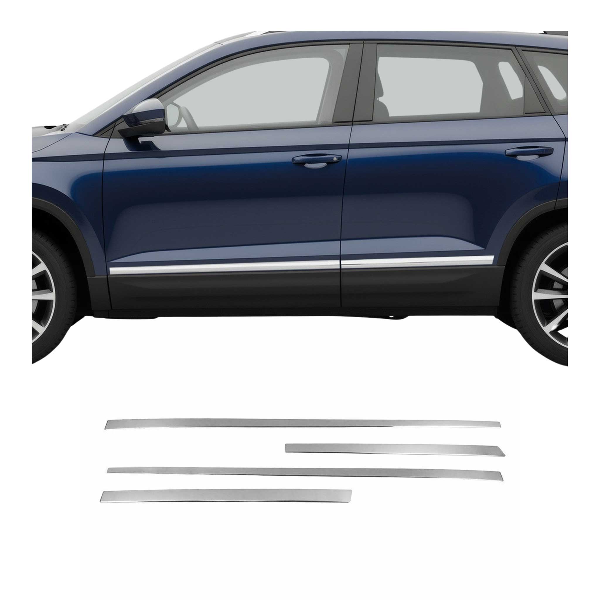 Seitentürleiste Türleisten Türschutzleiste für Skoda Karoq 2017-2026 Chrom 4x
