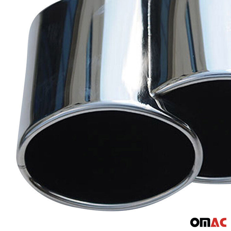 Auspuffblende Chrom 190*80 Edelstahl Silber Rechts und Links 2 tlg