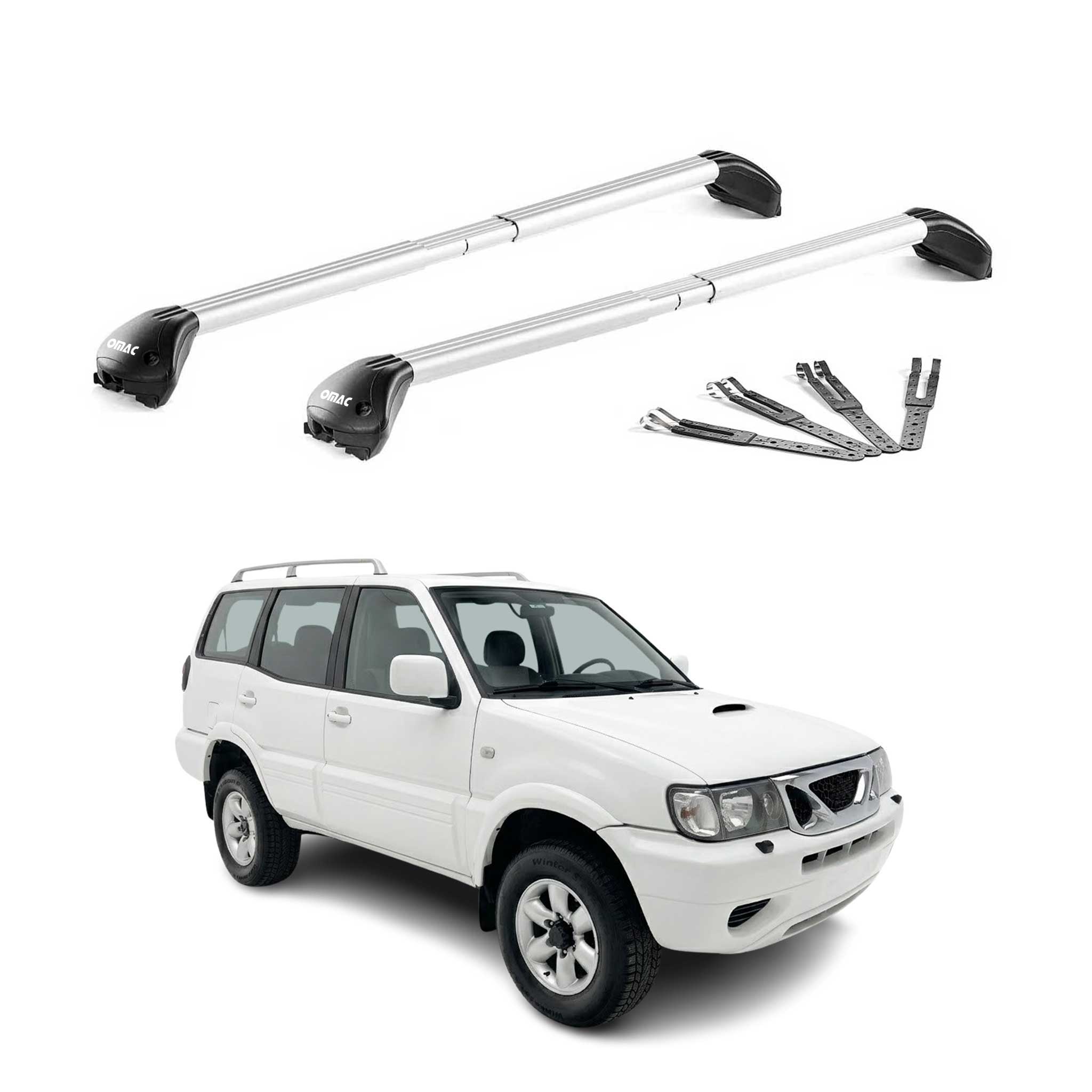 Dachträger Grundtäger für Nissan Terrano II R20 1993-2005 100kg Alu Grau 2x ABE