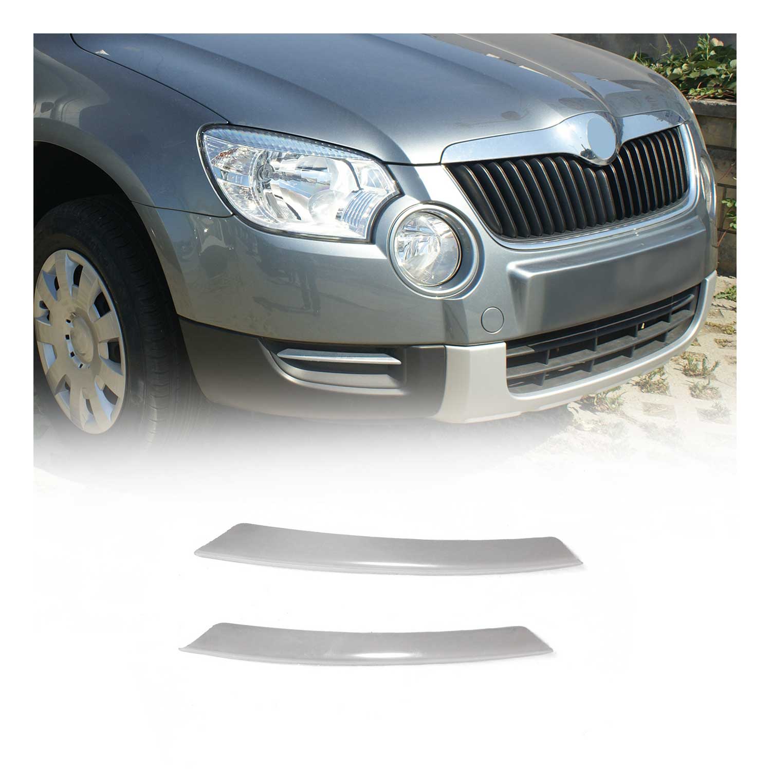 Nebelscheinwerfer Rahmen Umrandung für Skoda Yeti 2010-2013 Edelstahl Chrom 2x