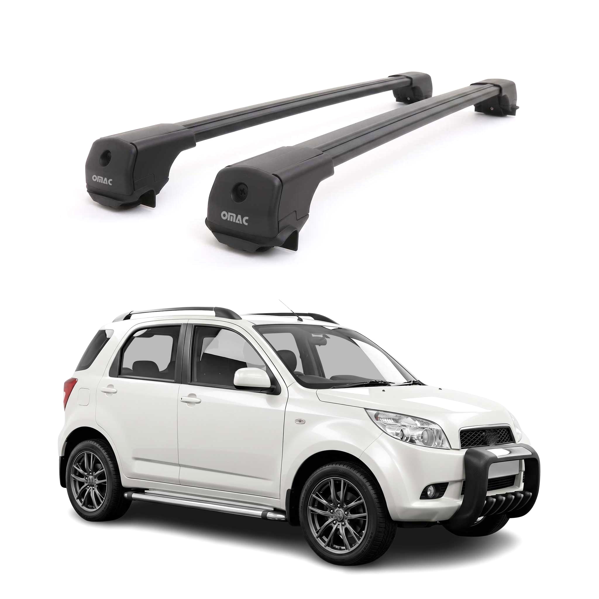 Dachträger für Daihatsu Terios II J200 2006-2017 Aluminium 75kg Schwarz 2tlg