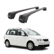 Dachträger Grundträger für VW Touran I 2003-2015 Aluminium 75kg Schwarz 2tlg