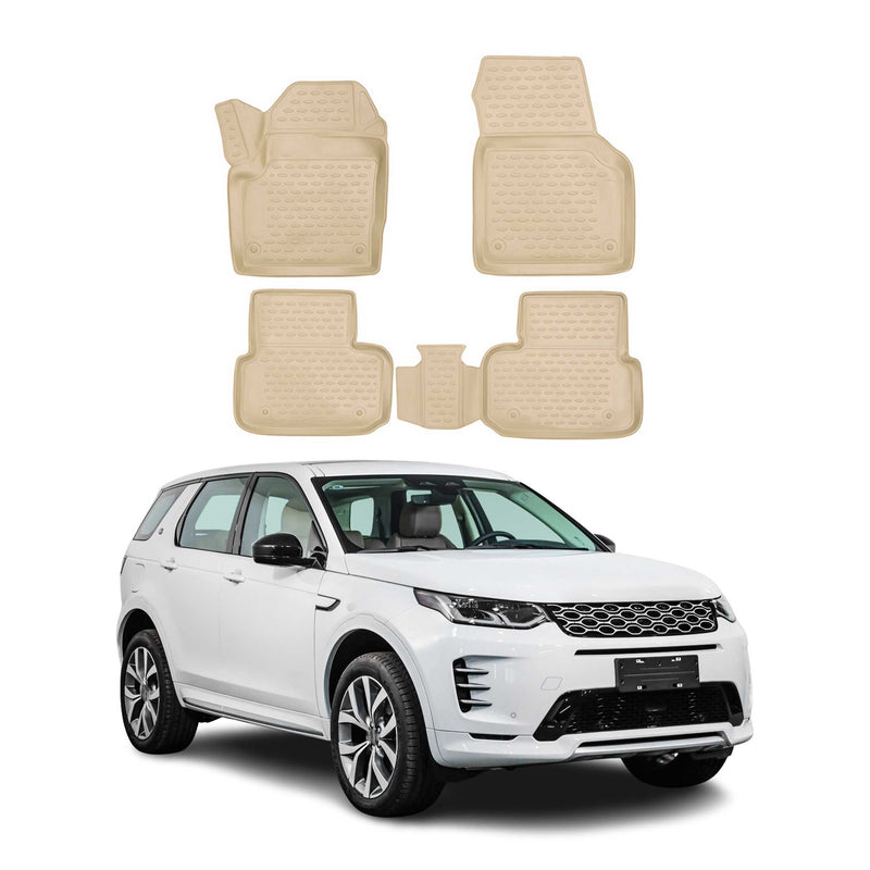 OMAC Gummimatten Fußmatten für Land Rover Discovery Sport 2014-2017 TPE Beige 4x