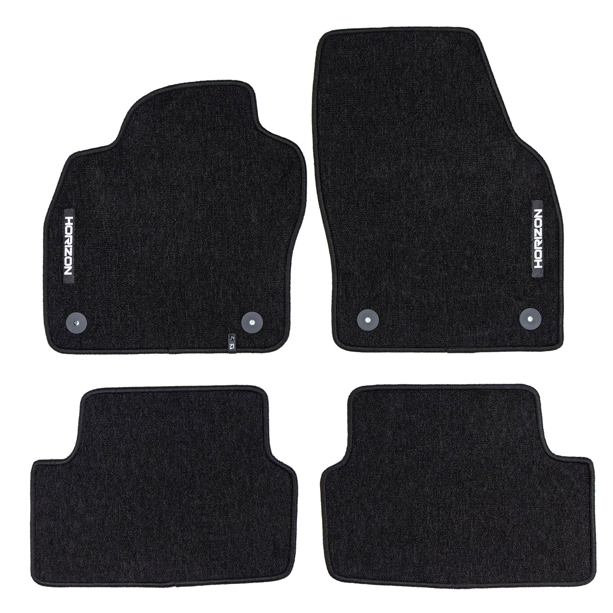 Velours Fußmatten für VW Polo VI 2017-2025 Autoteppich Automatten Schwarz 4 tlg