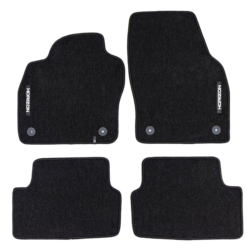 Velours Fußmatten für VW Polo VI 2017-2025 Autoteppich Automatten Schwarz 4 tlg